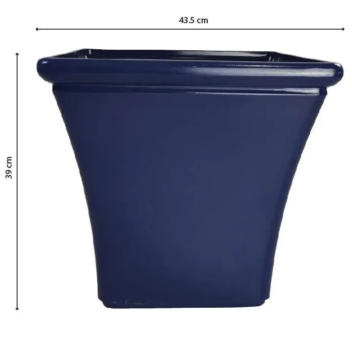Large Melrose Planter Dark Blue Glaze 43.5x43.5x39