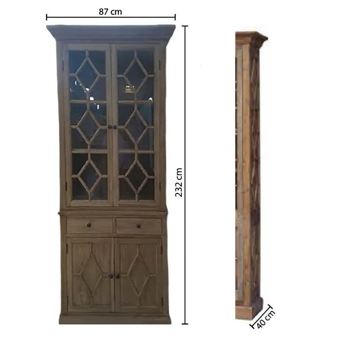 Frome Recycled Elm Wooden China Cabinet
