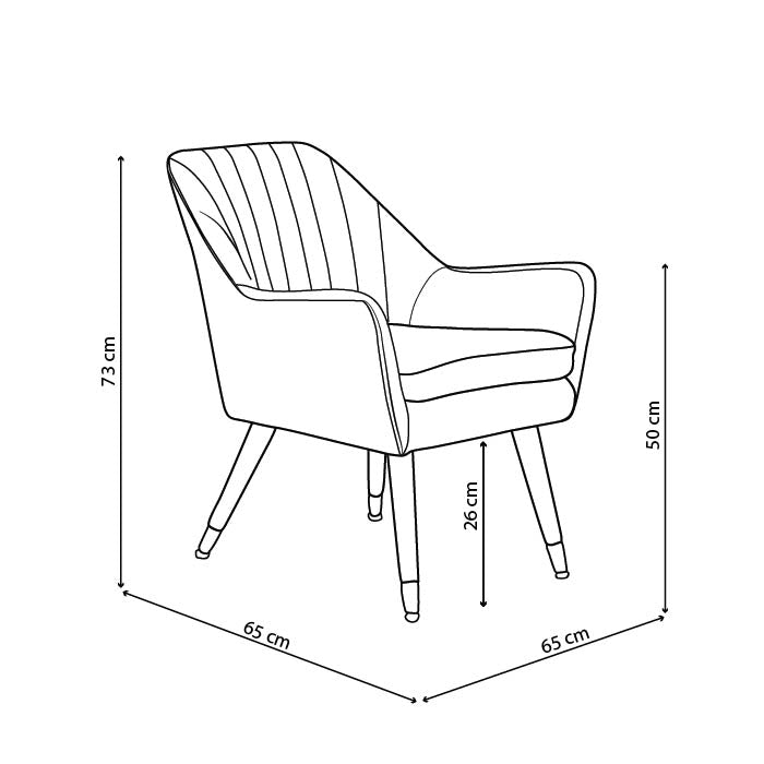 Houston Armchair Velvet Grey