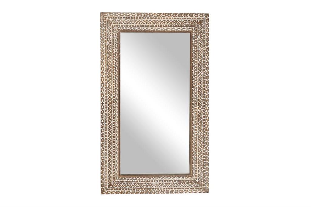 Brown Farmhouse Wall Mirror, 36"x 1"x 59"