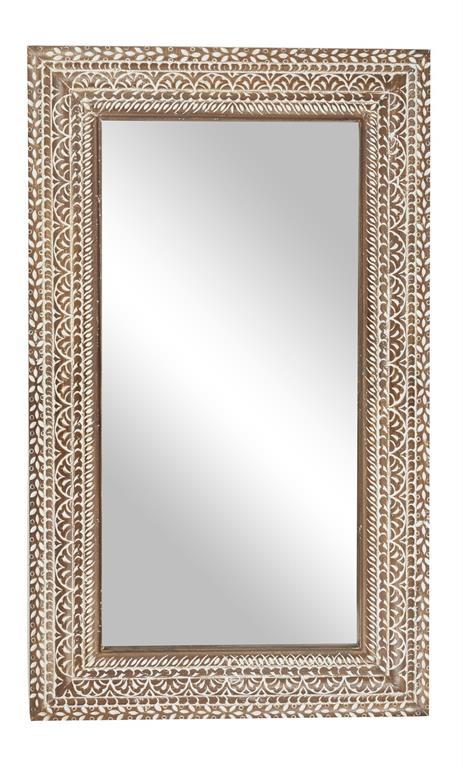 Brown Farmhouse Wall Mirror, 36"x 1"x 59"