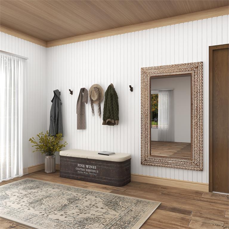 Brown Farmhouse Wall Mirror, 36"x 1"x 59"