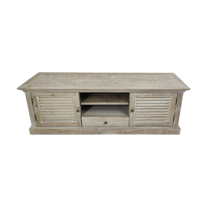 Rustic White Tv Stand With 2 Doors
