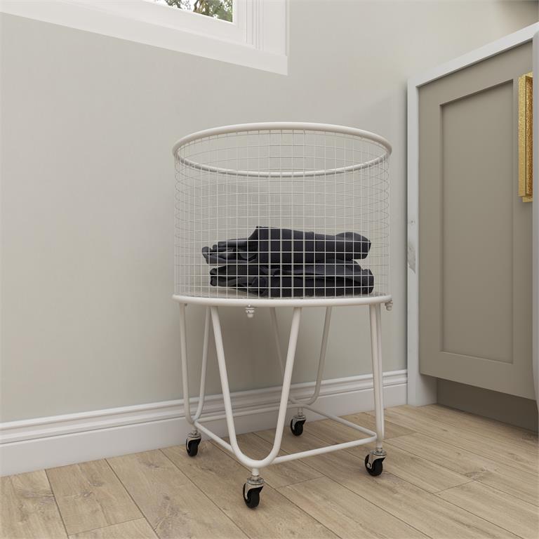 White Metal Industrial Storage Cart 18"W,24"H