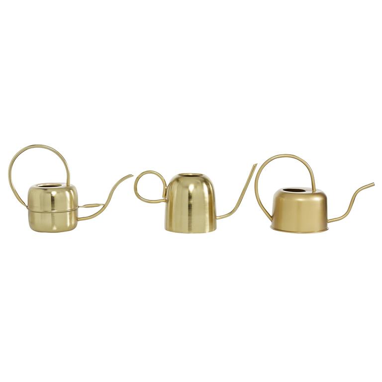 Glam Metal Round Planter Watering Can, 7", 8", 9"H