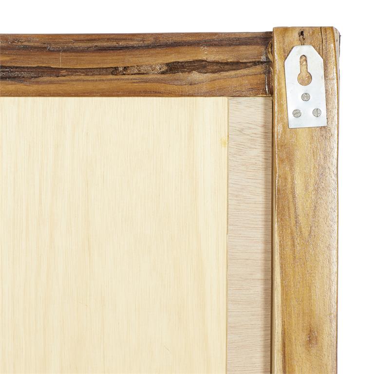 Brown Teak Wall Mirror 48" H