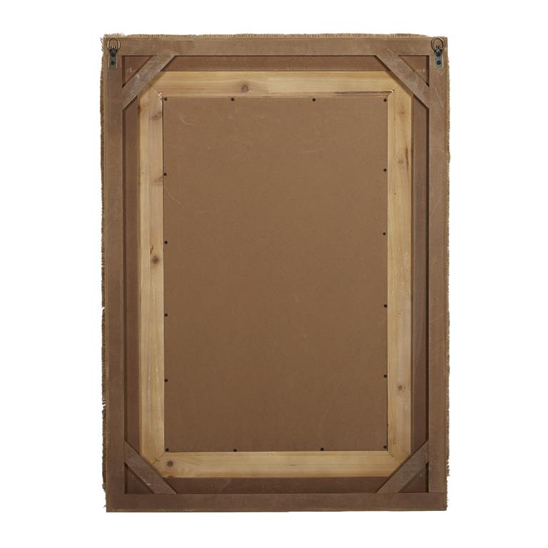 36 in. x 26 in. Brown Wood Bohemian Rectangle Wall Mirror