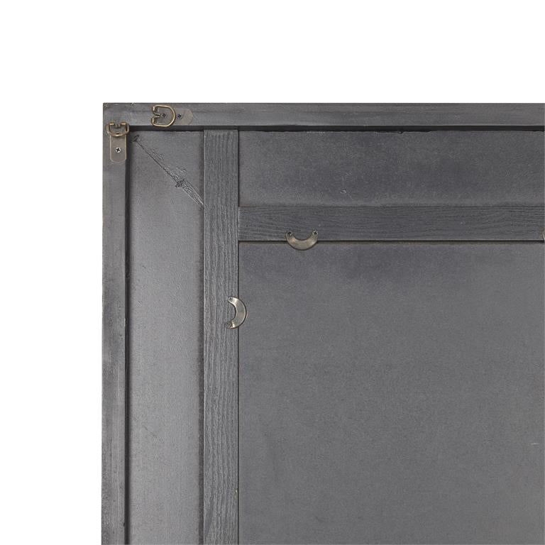 48" x 36" Brown Wood Traditional Rectangle Wall Mirror