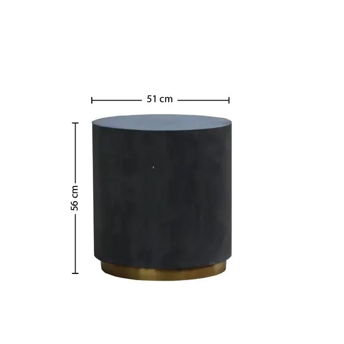 Round Side Table Black