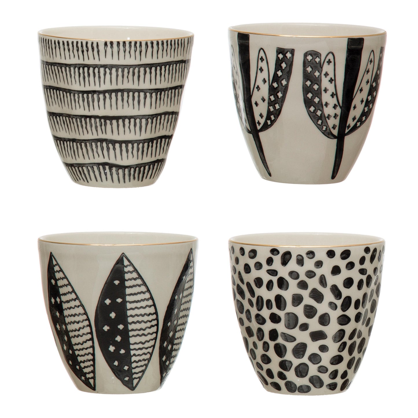 Stoneware Cup With Pattern 3-5/8" L