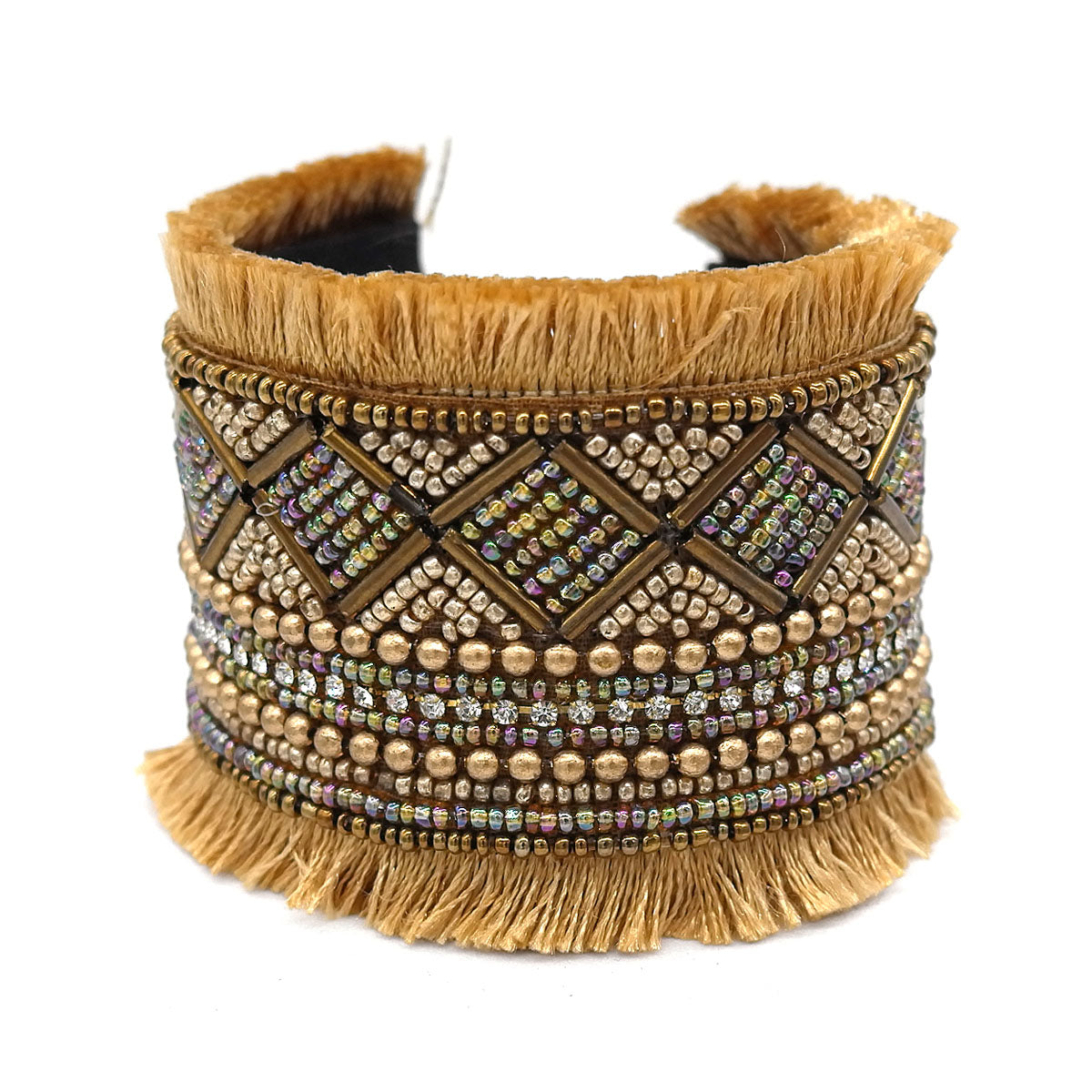 Beads Embellished Cuff Gold