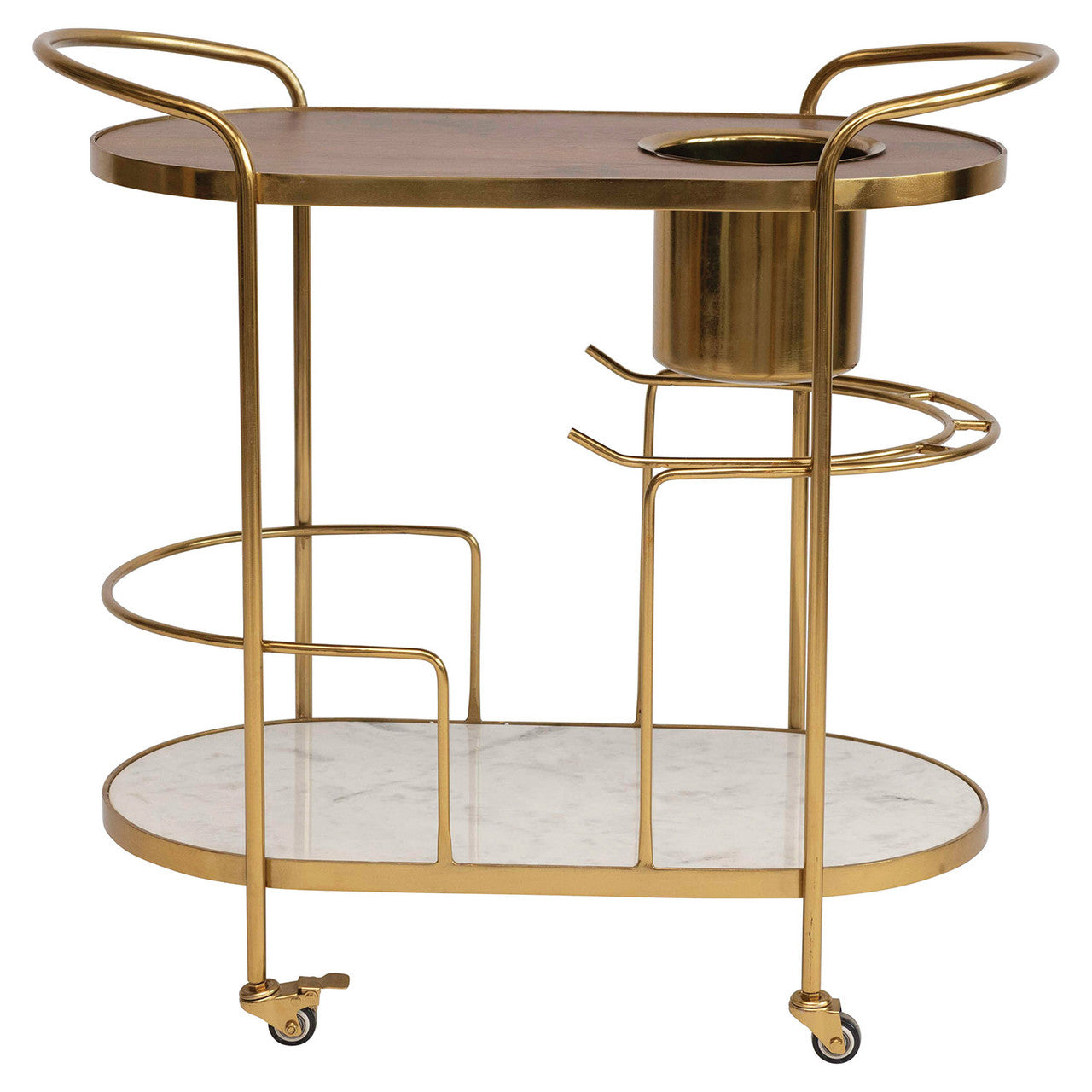 Metal 2-Tier Bar Cart on Caster