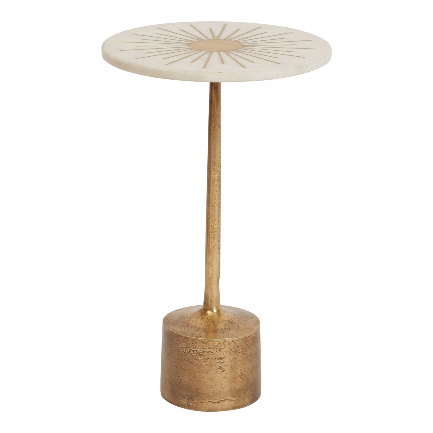 Metal Table with Marble & Metal Top