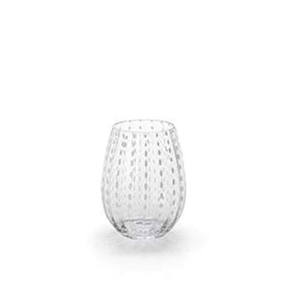 White Dots Stemless Glass