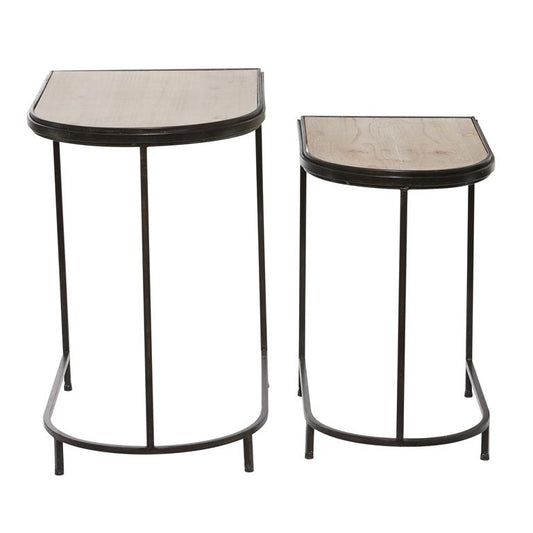 METAL WOOD NESTED TABLE, 20"