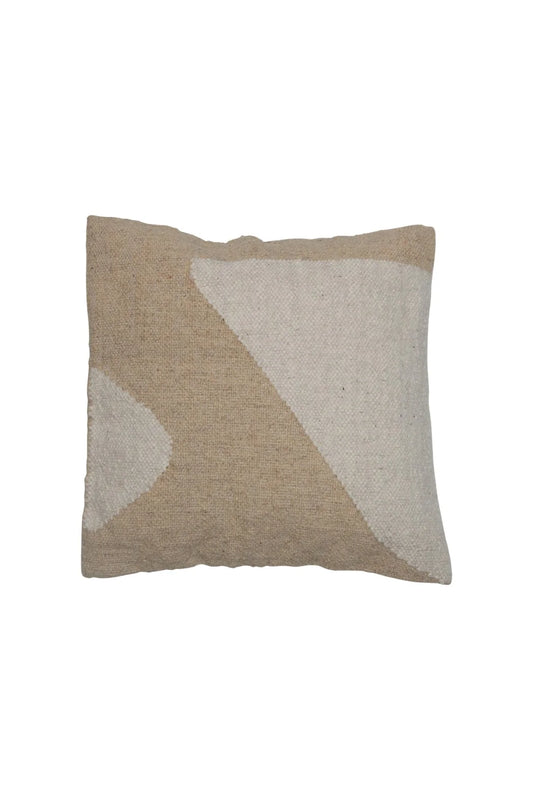 Decorative Woven Cotton and Wool Square Kilim Pillow