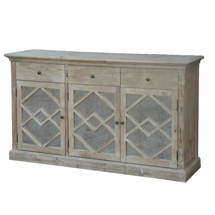 Carved 3-Door Sideboard with 3 Drawers