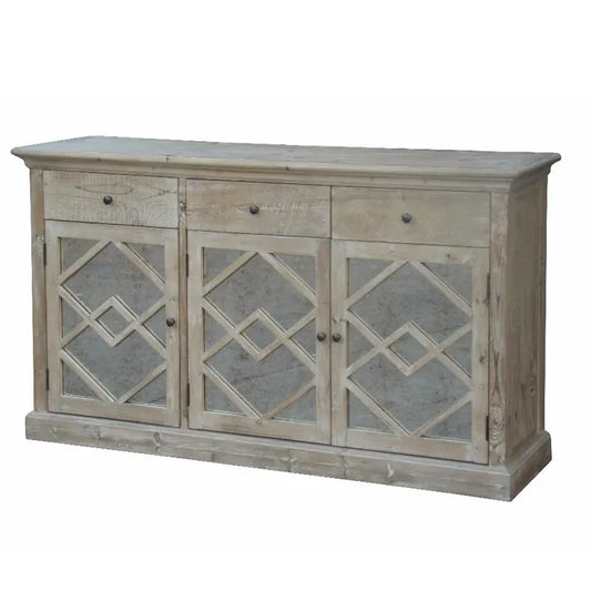 Carved 3-Door Sideboard with 3 Drawers