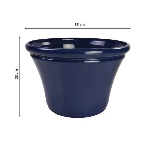 Small Tower Planter Dark Blue Glaze 35x35x23