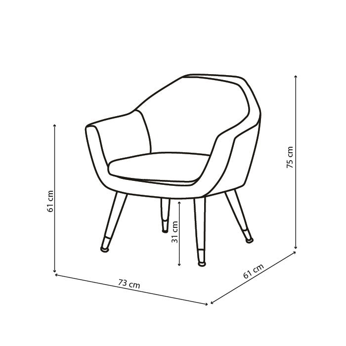 Lounge Armchair Velvet Beige