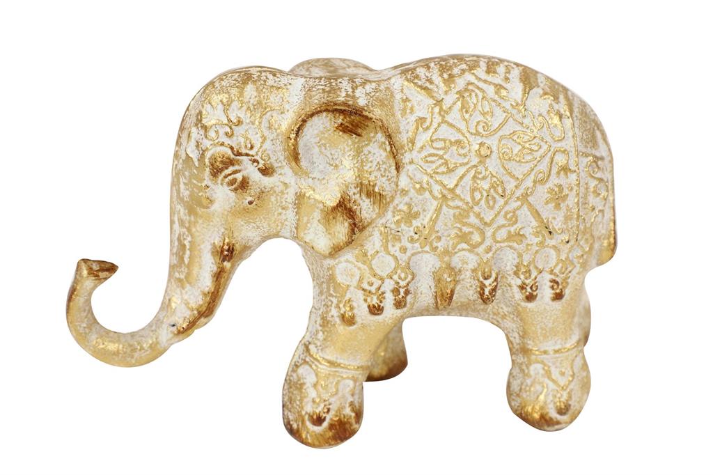 Multi Colored Metal Elephant Sculpture S/2 7"W, 5"H