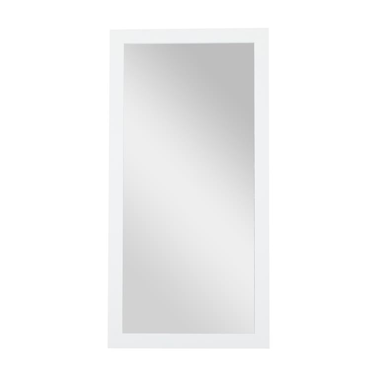 White Wood Contemporary Wall Mirror 33"W,65"H