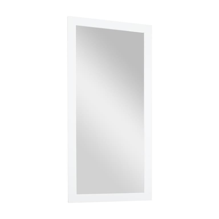 White Wood Contemporary Wall Mirror 33"W,65"H