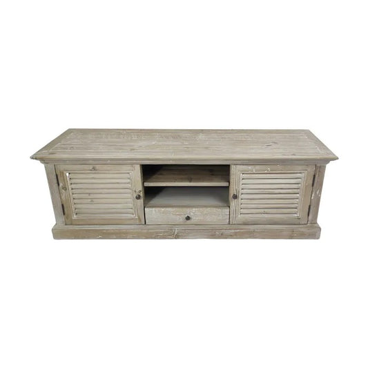 Rustic White Tv Stand With 2 Doors