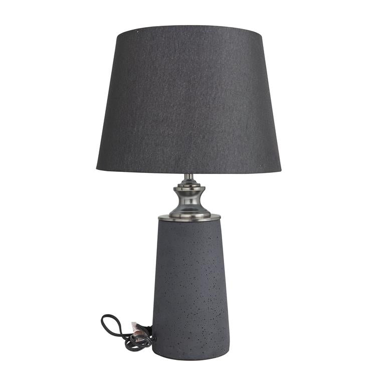 Black Cement Modern Table Lamp 24" x 14" x 14"