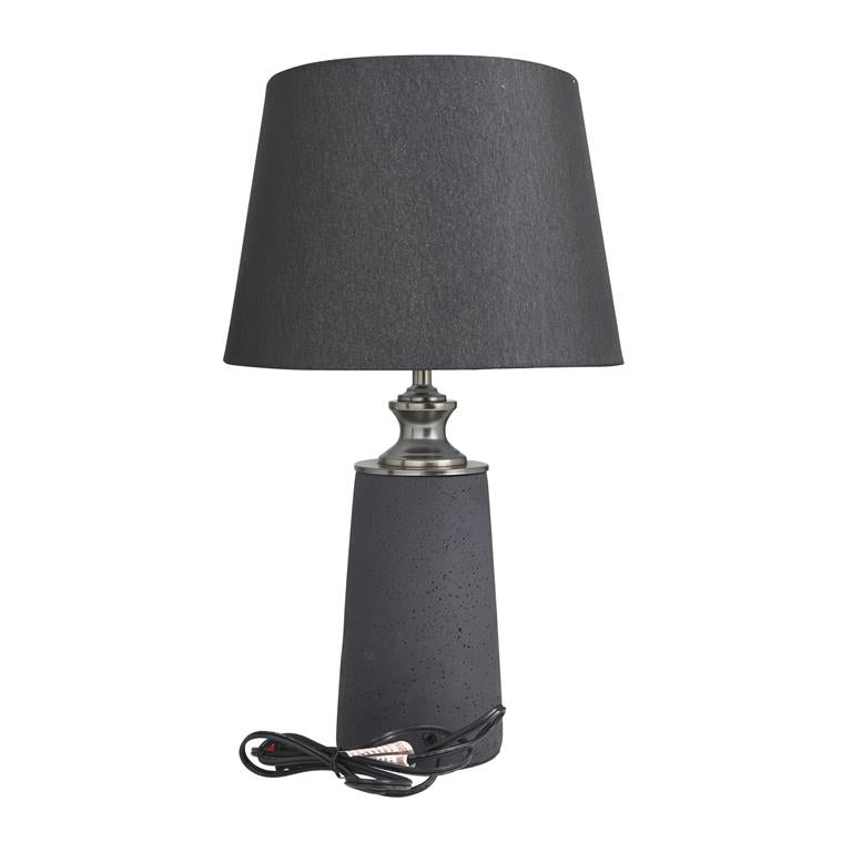 Black Cement Modern Table Lamp 24" x 14" x 14"