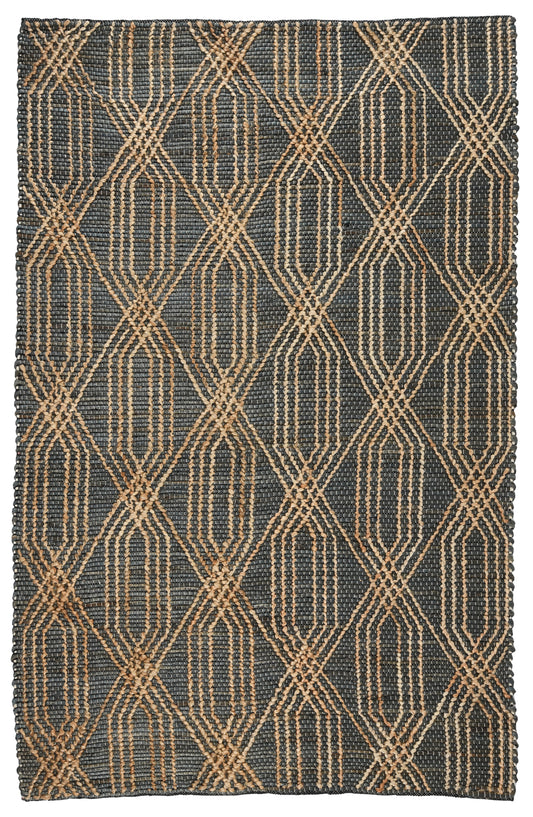 Tustin Blue Charcoal Natural Rug 5x8