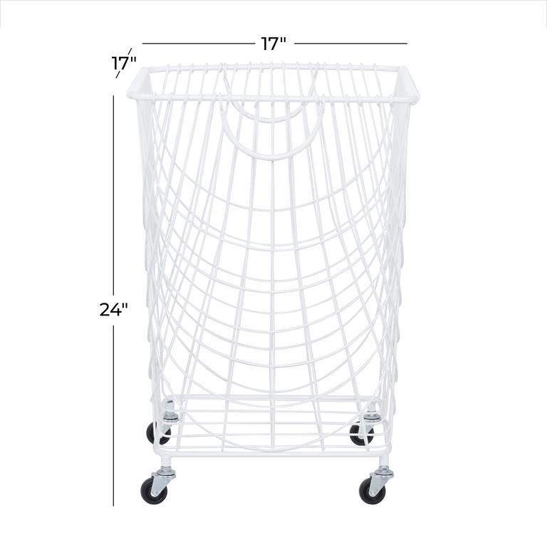 White Metal Industrial Storage Cart 17"W,24"H