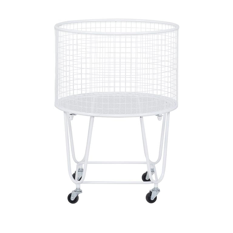 White Metal Industrial Storage Cart 18"W,24"H