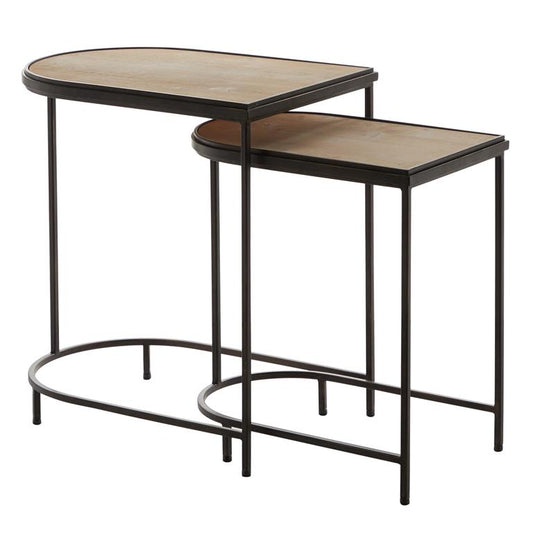 Metal Wood Nested Table, 22"H