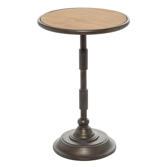 Black Metal Industrial Accent Table 14"W, 21"H