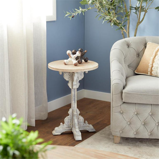 Gray Wood Farmhouse Accent Table 15"W,23"H