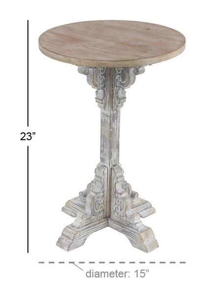 Gray Wood Farmhouse Accent Table 15"W,23"H