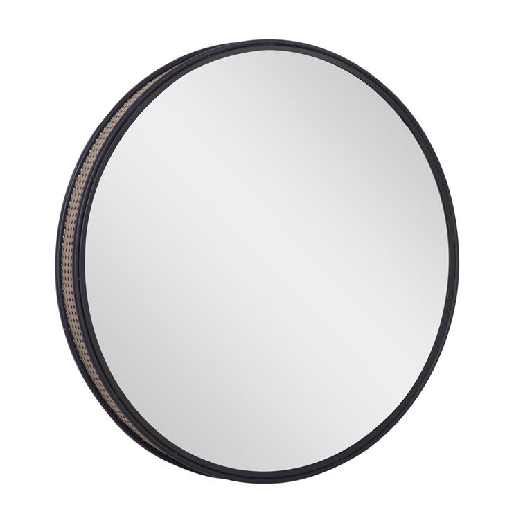 Modern Metal Round Wall Mirror 31.5"D