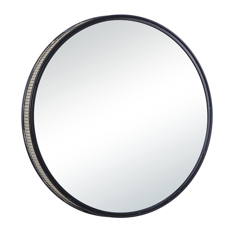 Modern Metal Round Wall Mirror 31.5"D