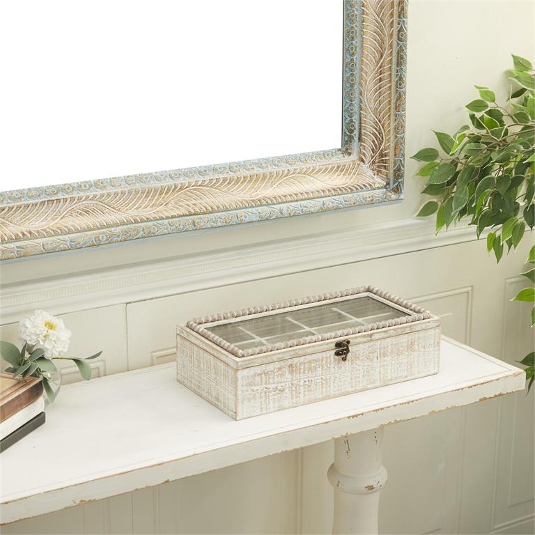 White Wood Farmhouse Box 4 x 16 x 8