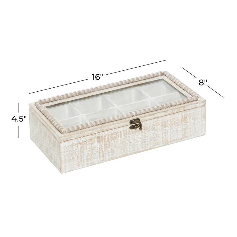 White Wood Farmhouse Box 4 x 16 x 8