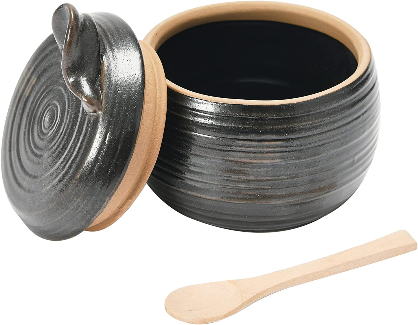 Stoneware Sugar with Spoon Jar