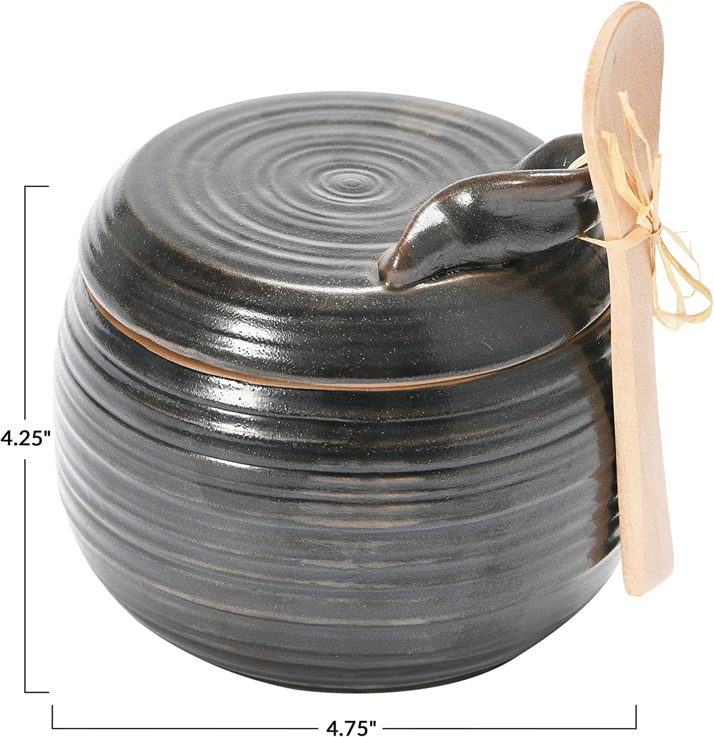 Stoneware Sugar with Spoon Jar