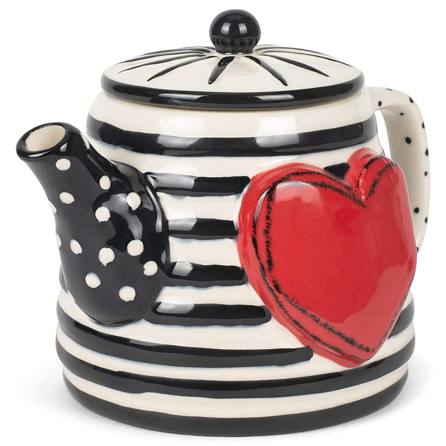 30 oz Striped Teapot