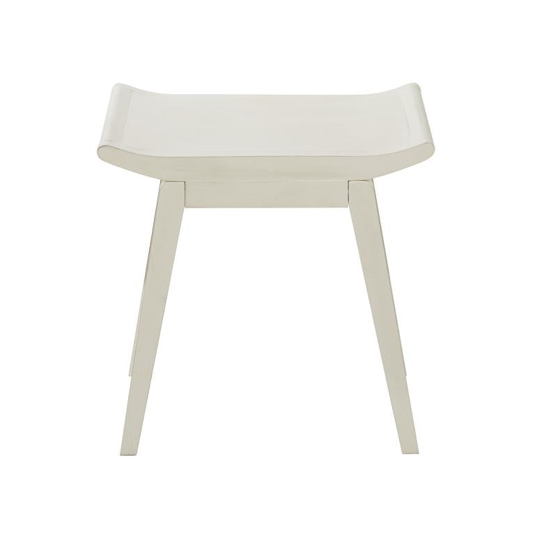 White Wood Traditional Stool 19"W, 17"H