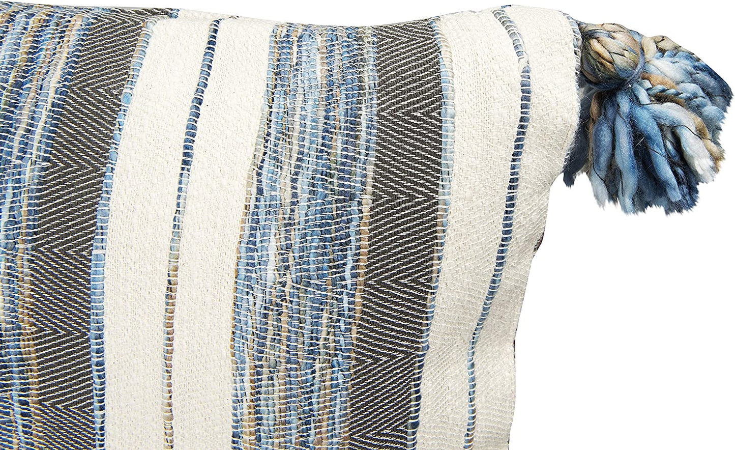 Striped Lumbar Pillow With Tassels