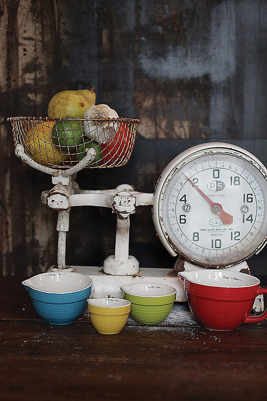 S/4 Stoneware Batter Bowl Measuring Cups