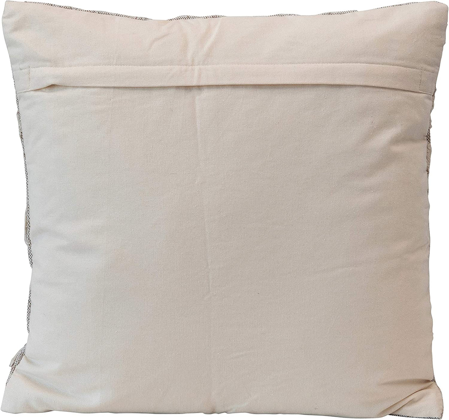 20" Jute Appliqued Beige & Cream Color Pillow