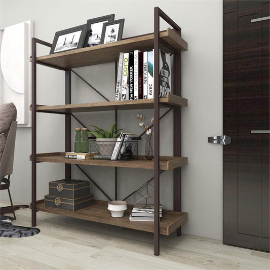 Brown Metal Industrial Shelving Unit 48" X 16" X 59"