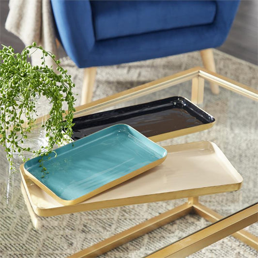 Multi Colored Metal Contemporary Tray S/3(S,M,L)